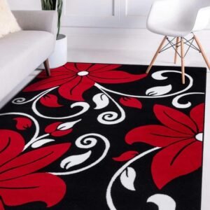 Red Flowery Rug
