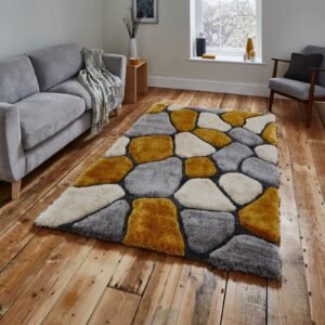Yellow & Grey Lion's Paws Shaggy Rug