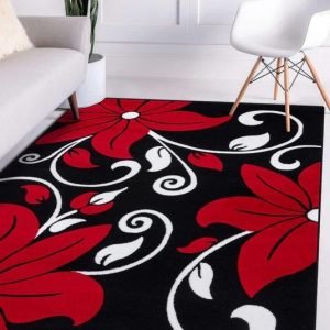 Red Flowery Rug