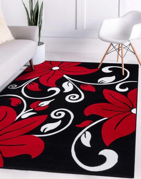 Red Flowery Rug