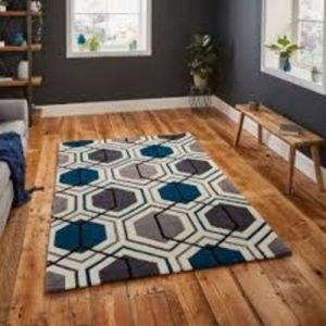 Blue Cublc Rug