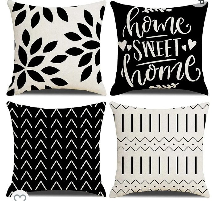 A Set of 4 Black Cushions