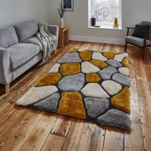 Yellow & Grey Lion's Paws Shaggy Rug
